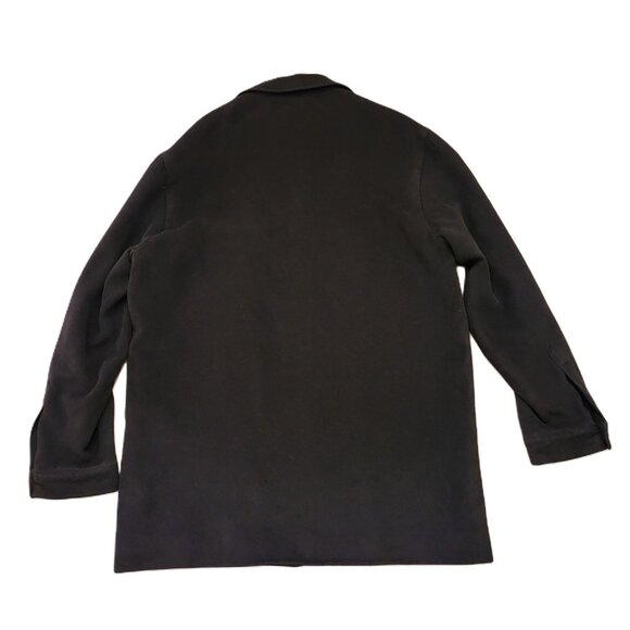 Pronto Uomo Womens Collared Long Sleeve Button Pea Coat Black Sz Medium - Picture 2 of 13